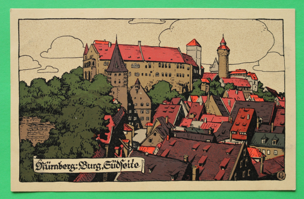 AK Nürnberg / 1910-1925 / Künstler Stein Zeichnung / Litho / Burg Südseite /